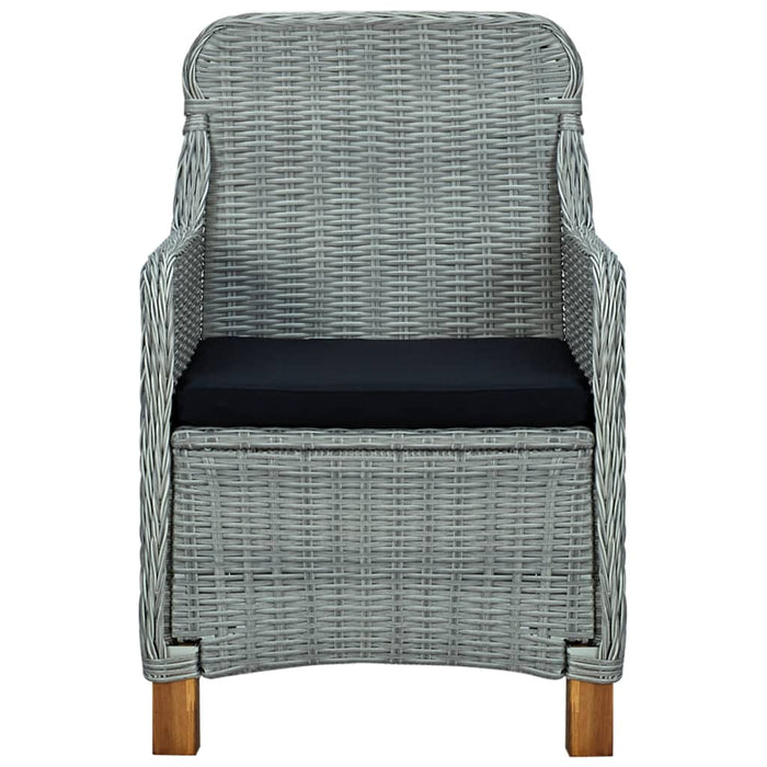Set mobilier exterior cu perne, 9 piese, gri deschis, poliratan WALTI