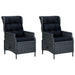 Set mobilier exterior cu perne, 9 piese, gri închis, poliratan - WALTI WALTI
