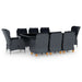 Set mobilier exterior cu perne, 9 piese, gri închis, poliratan - WALTI WALTI