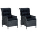 Set mobilier exterior cu perne, 9 piese, gri închis, poliratan - WALTI WALTI