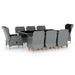 Set mobilier de exterior cu perne,9 piese,gri deschis,poliratan - WALTI WALTI