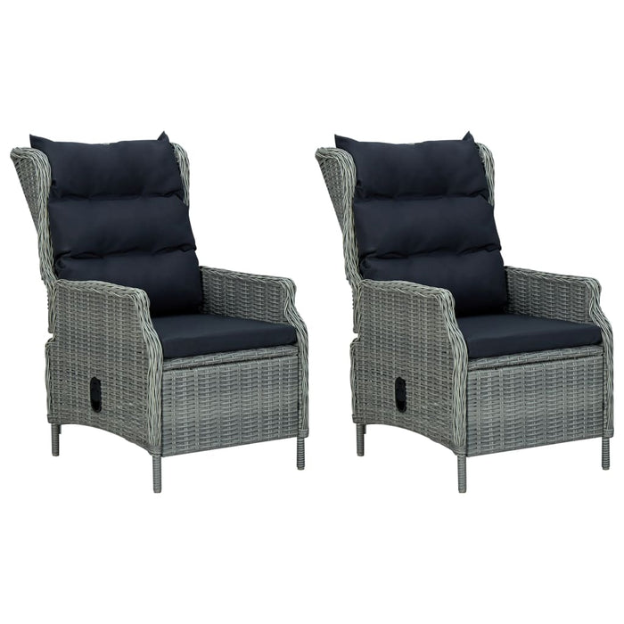 Set mobilier de exterior cu perne,9 piese,gri deschis,poliratan - WALTI WALTI