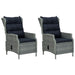 Set mobilier de exterior cu perne,9 piese,gri deschis,poliratan - WALTI WALTI
