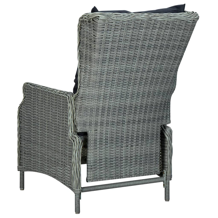 Set mobilier de exterior cu perne,9 piese,gri deschis,poliratan - WALTI WALTI