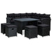 Set mobilier de grădină cu perne, 6 piese, negru, poliratan - WALTI WALTI
