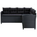 Set mobilier de grădină cu perne, 6 piese, negru, poliratan - WALTI WALTI