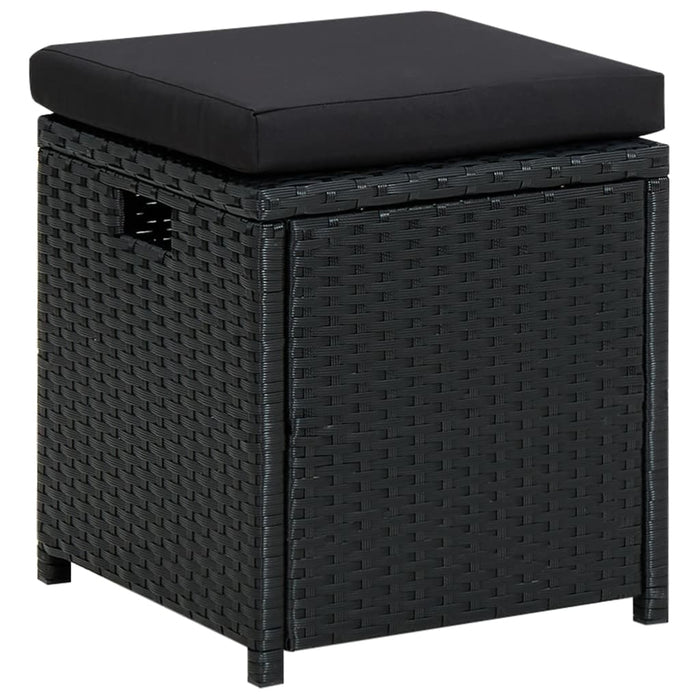 Set mobilier de grădină cu perne, 6 piese, negru, poliratan - WALTI WALTI