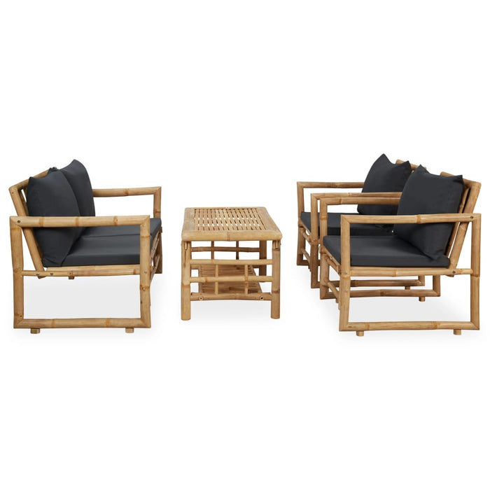 Set mobilier de grădină cu perne, 4 piese, bambus - WALTI WALTI