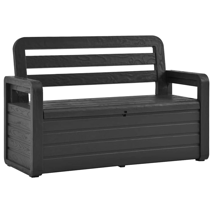 Bancă de grădină cu depozitare, antracit, 132,5 cm, plastic WALTI