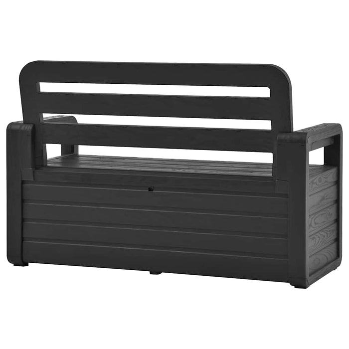 Bancă de grădină cu depozitare, antracit, 132,5 cm, plastic WALTI