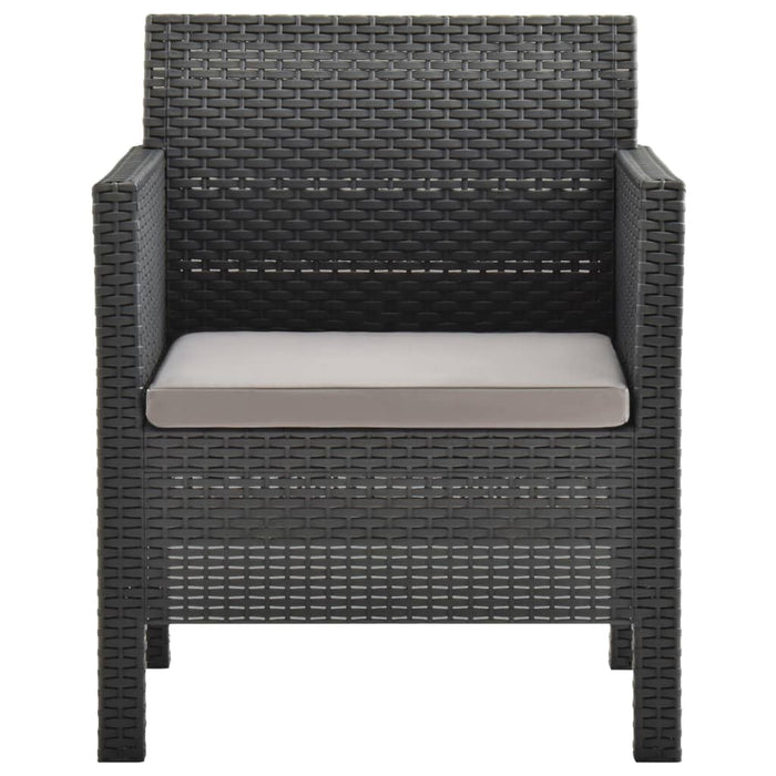 Set mobilier de grădină cu perne, 2 piese, antracit, PP ratan - WALTI WALTI