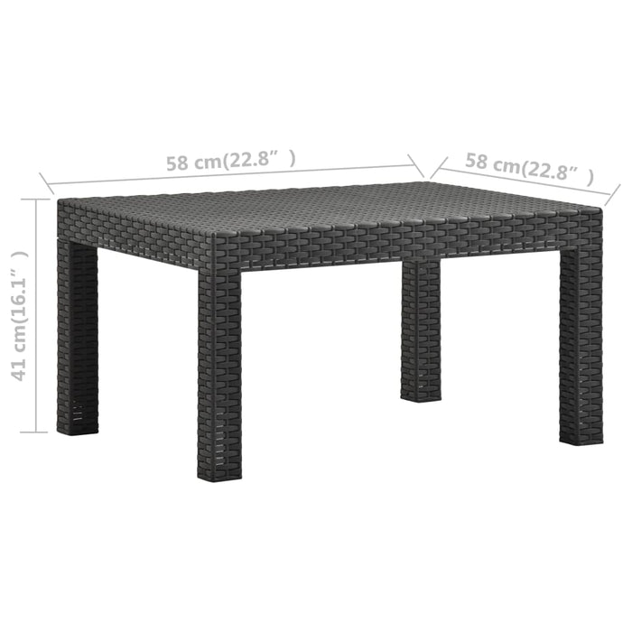 Set mobilier de grădină cu perne, 2 piese, antracit, PP ratan - WALTI WALTI