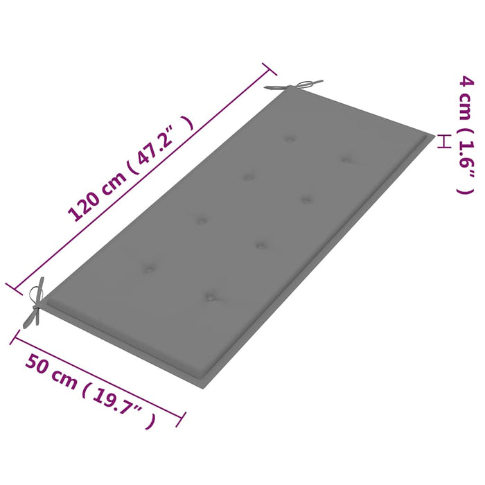 Bancă grădină 2 locuri cu pernă, 120 cm, lemn masiv eucalipt - WALTI WALTI