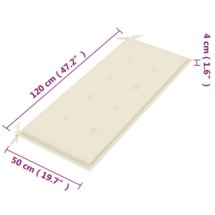 Bancă grădină 2 locuri, cu pernă, 120 cm, lemn masiv eucalipt - WALTI WALTI