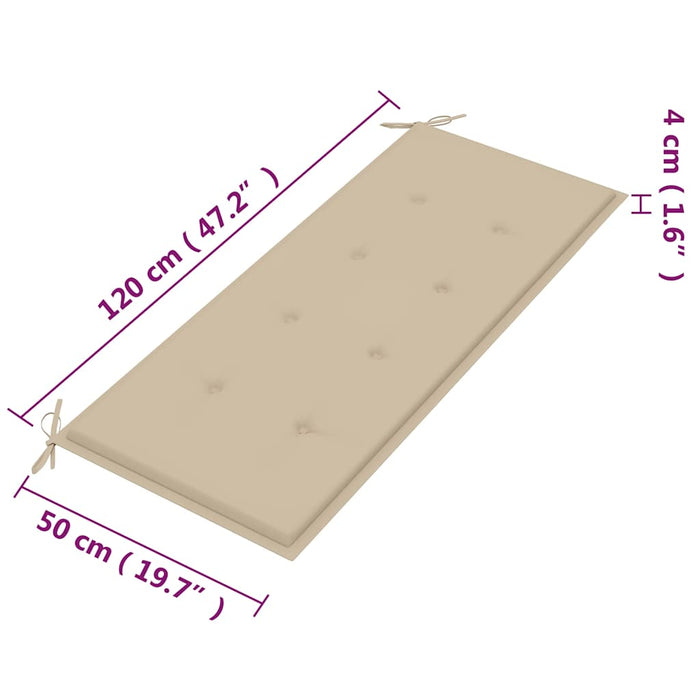 Bancă grădină 2 locuri, cu pernă, 120 cm, lemn masiv eucalipt - WALTI WALTI