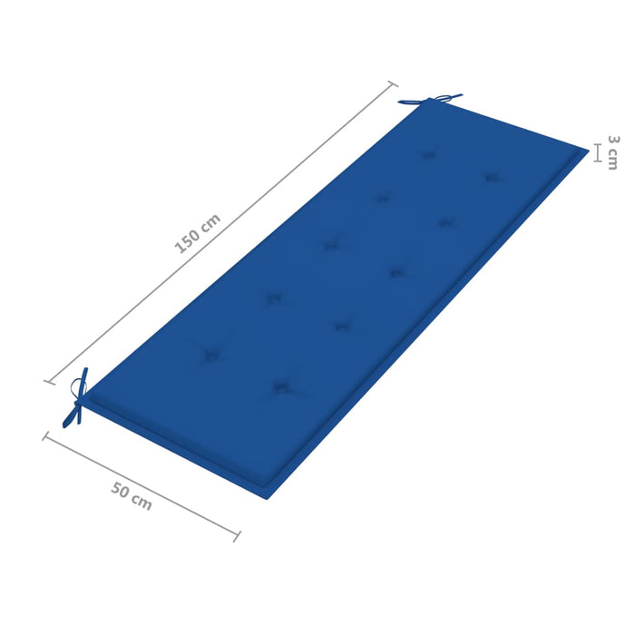 Bancă grădină 3 locuri, cu pernă, 150 cm, lemn masiv eucalipt - WALTI WALTI