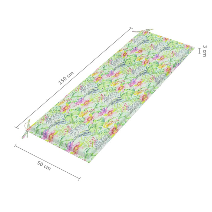 Bancă grădină 3 locuri, cu pernă, 150 cm, lemn masiv eucalipt WALTI