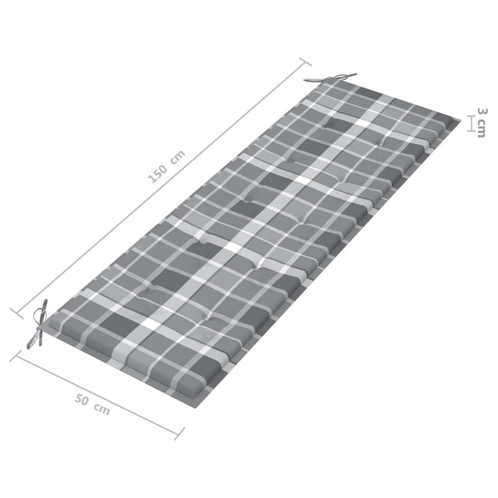 Bancă grădină 3 locuri, cu pernă, 150 cm, lemn masiv eucalipt - WALTI WALTI