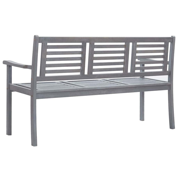 Bancă grădină cu 3 locuri cu pernă, 150 cm, gri, lemn eucalipt WALTI