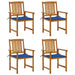 Scaune de grădină cu perne, 4 buc., lemn masiv de acacia - WALTI WALTI