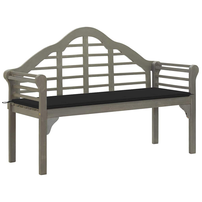 Banchetă regală grădină cu pernă, gri, 135 cm lemn masiv acacia WALTI