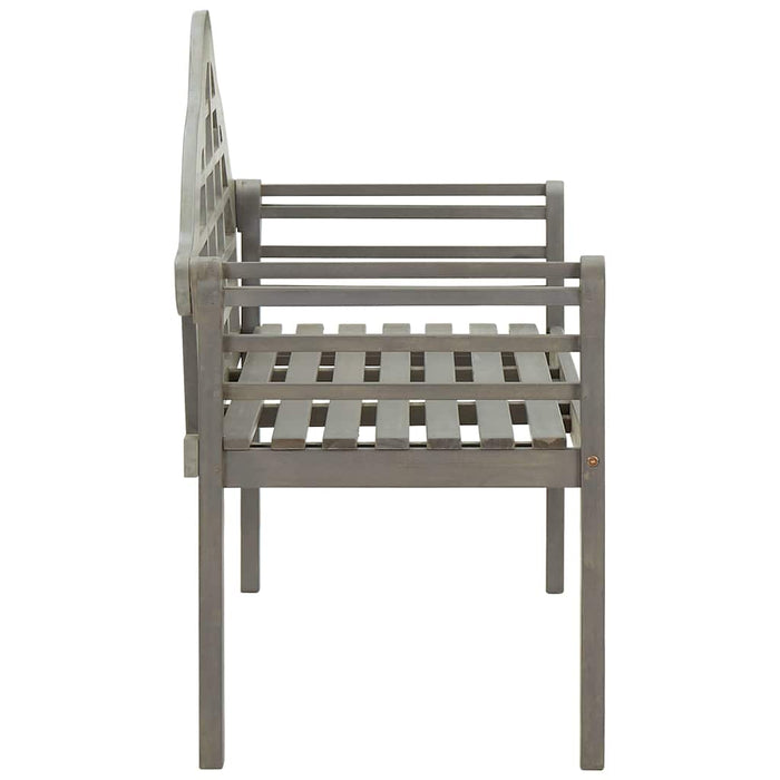 Banchetă regală grădină cu pernă, gri, 135 cm lemn masiv acacia WALTI