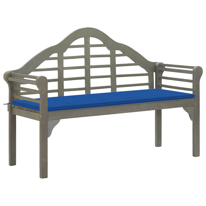 Banchetă regală de grădină cu pernă, 135 cm, gri, lemn acacia WALTI
