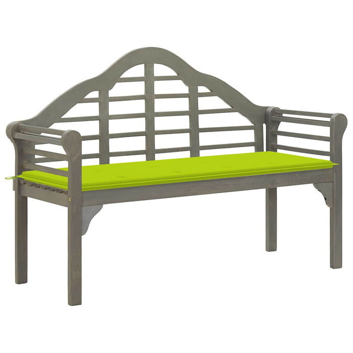Banchetă regală de grădină cu pernă, 135 cm, gri, lemn acacia WALTI