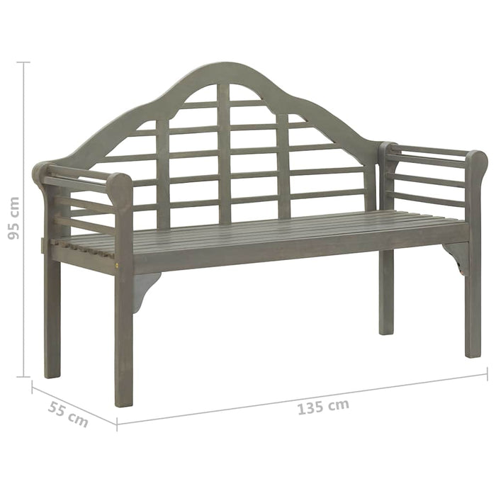 Banchetă regală grădină cu pernă, gri, 135 cm lemn masiv acacia WALTI