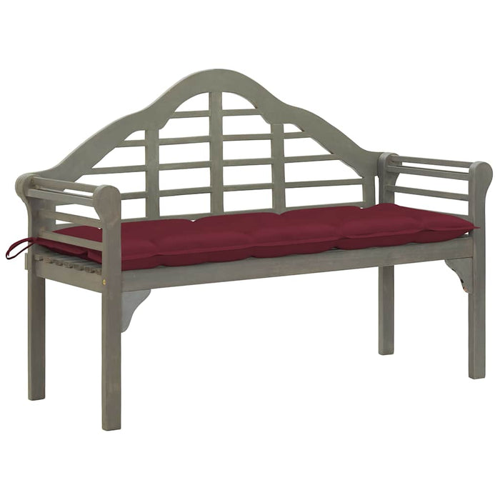 Bancă regală de grădină cu pernă, gri, 135 cm, lemn de acacia WALTI