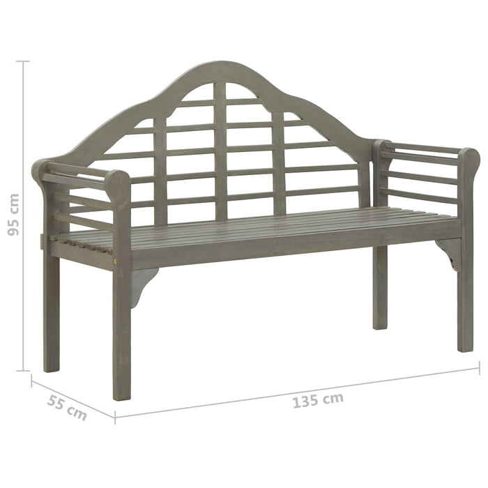 Bancă regală de grădină cu pernă, gri, 135 cm, lemn de acacia WALTI