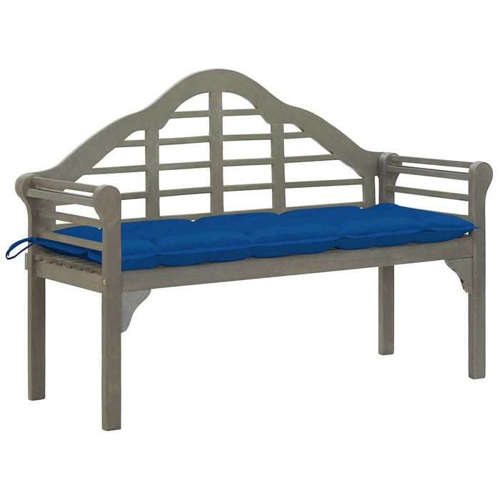 Bancă regală de grădină cu pernă, gri, 135 cm, lemn de acacia WALTI