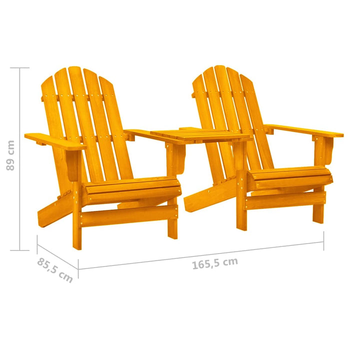Scaune grădină Adirondack&masă ceai portocaliu, lemn masiv brad WALTI