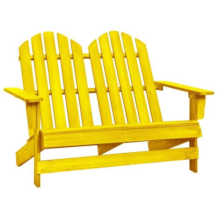 Scaun de grădină Adirondack cu 2 locuri, galben, lemn de brad WALTI