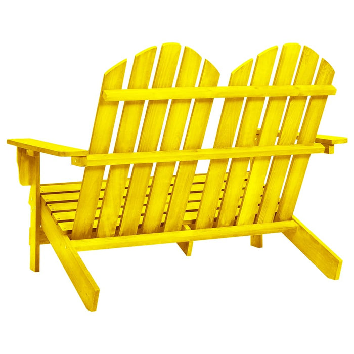 Scaun de grădină Adirondack cu 2 locuri, galben, lemn de brad WALTI