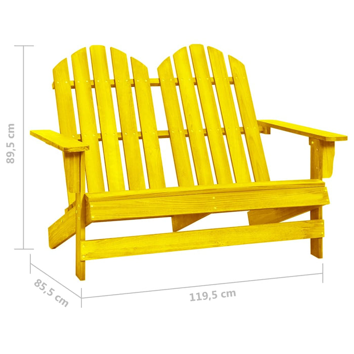 Scaun de grădină Adirondack cu 2 locuri, galben, lemn de brad WALTI