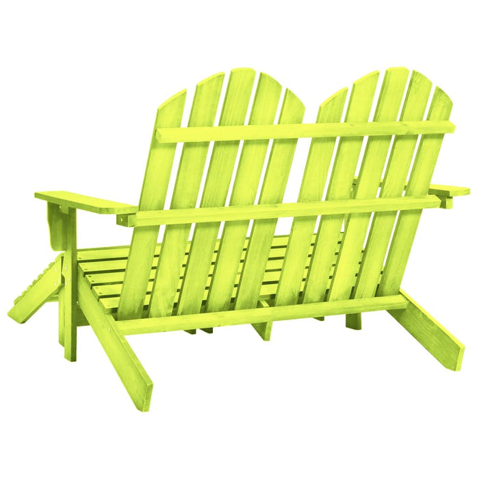Scaun de grădină Adirondack 2 locuri & otoman, verde, lemn brad - WALTI WALTI