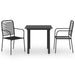 Set mobilier de grădină, 3 piese, negru, sticlă și oțel - WALTI WALTI
