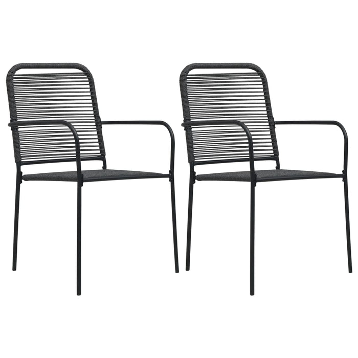 Set mobilier de grădină, 3 piese, negru, sticlă și oțel - WALTI WALTI