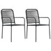 Set mobilier de grădină, 3 piese, negru, sticlă și oțel - WALTI WALTI