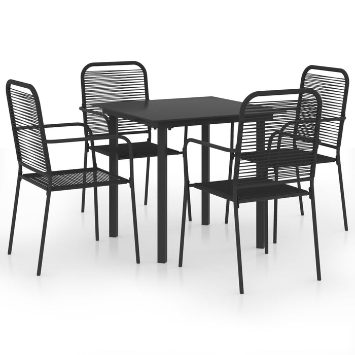 Set mobilier de grădină, 5 piese, negru, sticlă și oțel - WALTI WALTI
