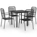 Set mobilier de grădină, 5 piese, negru, sticlă și oțel - WALTI WALTI