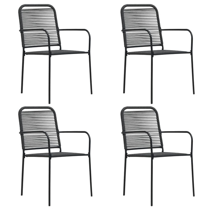 Set mobilier de grădină, 5 piese, negru, sticlă și oțel - WALTI WALTI