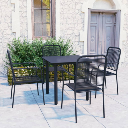 Set mobilier de grădină, 5 piese, negru, sticlă și oțel - WALTI WALTI