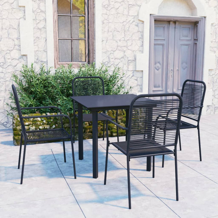 Set mobilier de grădină, 5 piese, negru, sticlă și oțel - WALTI WALTI