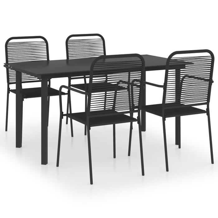 Set mobilier de grădină, 5 piese, negru, sticlă și oțel WALTI