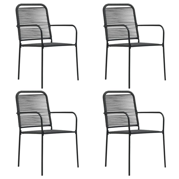 Set mobilier de grădină, 5 piese, negru, sticlă și oțel WALTI