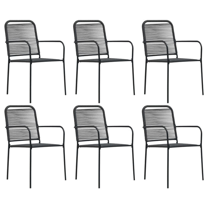 Set mobilier de grădină, 7 piese, negru, sticlă și oțel WALTI