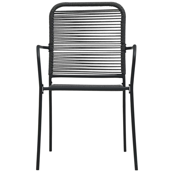 Set mobilier de grădină, 7 piese, negru, sticlă și oțel WALTI