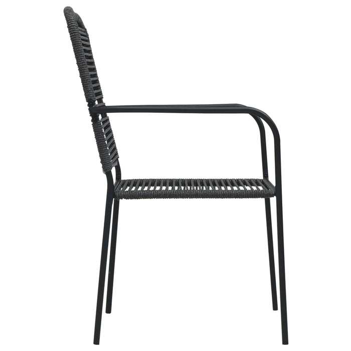 Set mobilier de grădină, 7 piese, negru, sticlă și oțel WALTI